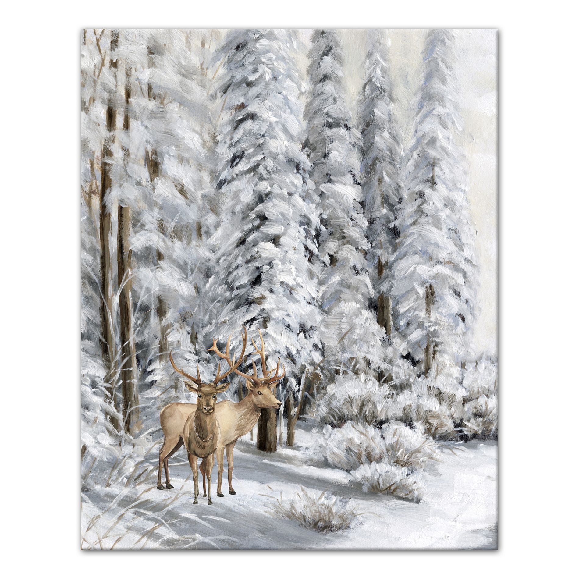 Creative Products Snowy Forest Deer 16 x 20 Canvas Wall Art