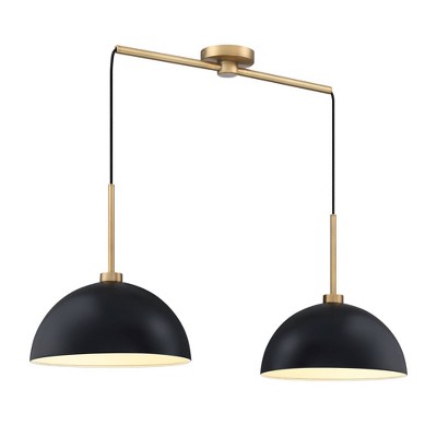 Percy Black and Gold Modern Drum Pendant Light