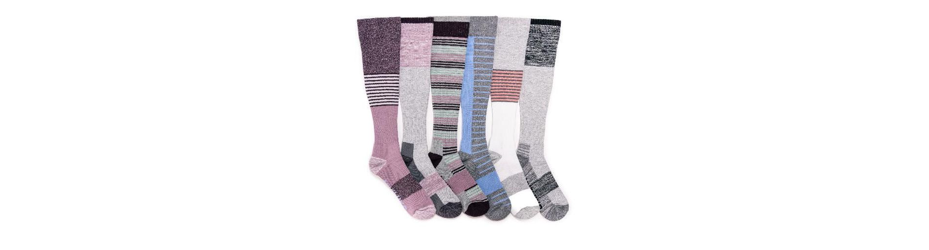 MUK LUKS Women's 6 Pair Pack Compression Socks