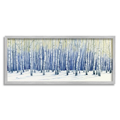 Stupell Industries Looming Winter Birch Trees Framed Giclee Art