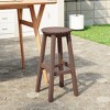 WestinTrends Malibu 24" All Weather Hdpe Outdoor Patio Round Backless Counter Stool - 2 of 4