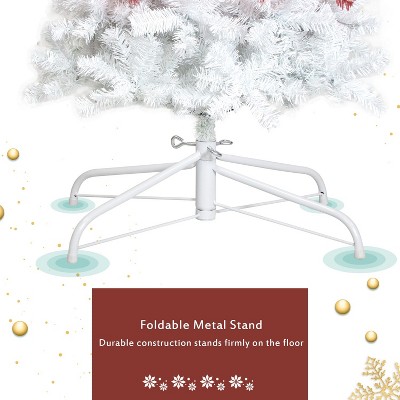 6FT Red and White Bendable Top Christmas Tree with LED Lights