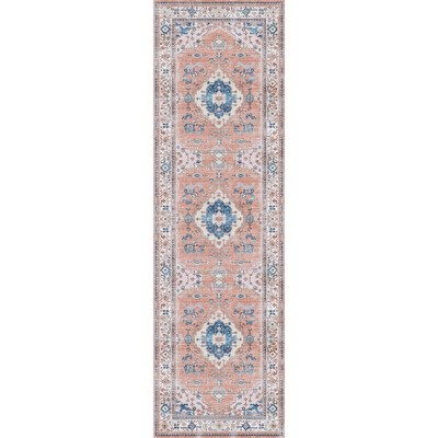 Nourison Fulton Bordered Medallion Non-Slip Flatweave Indoor Rug