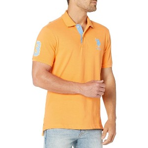 U.S. Polo Assn. Men's Short-Sleeve Polo Shirt with Applique, Casual Summer Slim Fit Polo Shirt with Contrast Color - 1 of 2