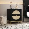 Okak Modern American Dresser for Bedroom with 3 Embossed Drawer, Wooden Chest Storage Cabinet for Living Room Study Hallway Entryway - 3 of 4