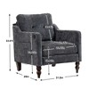 CAVINAS Accent Chenille Single Sofa with USB Charging Port,Indoor Couch with Ergonomic Backrest and Wooden Legs,Modern Sofa for Living Room - 3 of 4