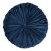 14" Velvet Pintucked Poly Filled Round Throw Pillow - Saro Lifestyle - 2 of 4