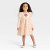 Toddler Girls' Bluey Floral Long Sleeve Tulle Dress - Light Pink - 4 of 4