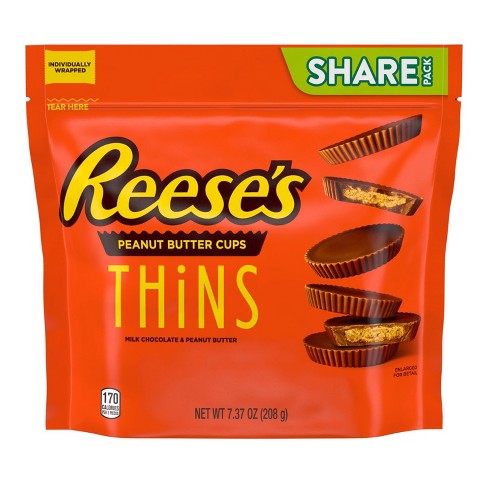 Reese's Peanut Butter Cups Thins Milk Chocolate Pouch - 7.37oz - image 1 of 4