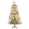 YOOCOZZ  Christmas Decor - 6.5 ft Pre-Lit Snow Flocked Mountain Pine  Hinged Artificial Xmas Tree,  with 400 LED Lights & 990 Branch Tips, Green - 2 of 4