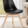 Faux Leather Dining Chairs Set of 4,Armless Upholstered Dining Room Chairs,Side Chairs,Wooden Restaurant Kitchen Dining Chairs-Cuddlewood - 3 of 4