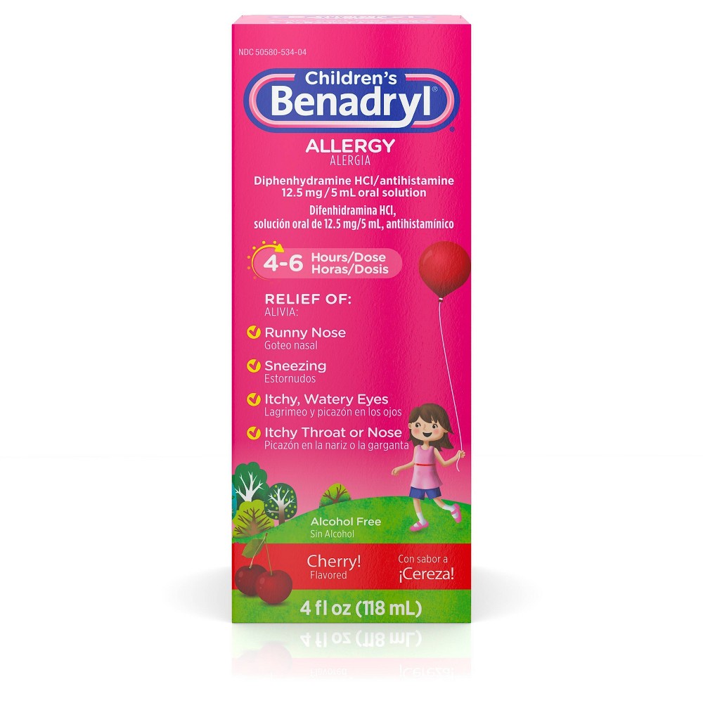 UPC 350580534045 product image for Children's Benadryl Allergy Relief Liquid - Cherry - Diphenhydramine - 4 fl oz | upcitemdb.com