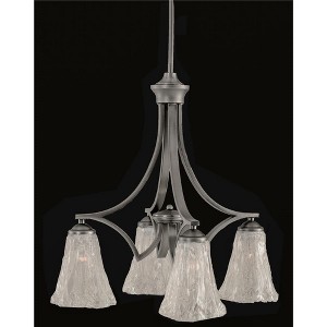 Toltec Lighting Zilo 4 - Light Chandelier in  Graphite with 5.5" Fluted Italian Ice Shade - 1 of 1