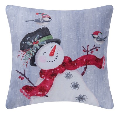 C&F Home 18" x 18" Snowman Indoor / Outdoor Christmas Holiday Throw Pillow