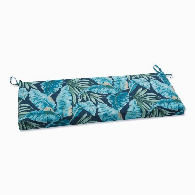 45" x 18" Outdoor/Indoor Bench Cushion Tortola Midnight Blue - Pillow Perfect: Weather & Fade-Resistant with Zipper Closure