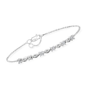 Pure Collection by Ross-Simons 0.20 ct. t.w. Diamond Multi-Shaped Station Bracelet in Sterling Silver - 1 of 4