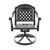 Lyngins 2-Piece Cast Aluminum Outdoor Swivel Chair with All-Weather Cushions, Exquisite Carved Patterns, Patio Accent Chair for Dining/Relaxation - 3 of 4