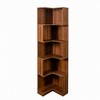 PDTEND 5-Tier Freestanding Corner Bookshelf with Baffle and Lights, Display Shelf Stand for Living Room, Bedroom, Office, or Kitchen - 2 of 4