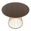 Sapphtopaz Round Dining Table Cage Like Metal Base Kitchen Table Contemporary Dining Table MDF Tabletop for Dining Room, Small Spaces - 4 of 4