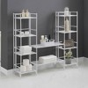 Breighton Home Xtra Storage 4 Tier Folding Metal Shelves with Set of 2 Extension Shelves in White - 2 of 4