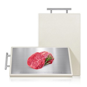 Stainless Steel Cutting Board: 16x10 inch Double-Sided, PP Chopping Boards with Stainless Steel Handles - 1 of 4