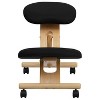 Mobile Wooden Ergonomic Kneeling Chair in Black Fabric - Belnick - image 4 of 4