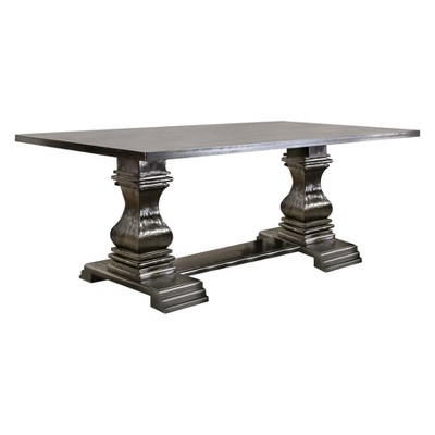 Iohomes Villa Rustic Dining Table Antique Black - HOMES: Inside + Out: Trestle-Style, Seats 6