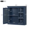 NicBex 30" x 28" Bathroom Storage Wall Cabinet with Mirror & Adjustable Shelves, Medicine Cabinet, Mirror Cabinet with 3 Open Shelves, Gray - 2 of 4