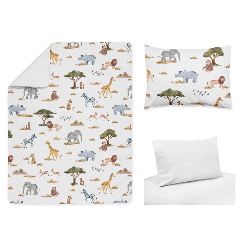 Sweet Jojo Designs Boy or Girl Gender Neutral Unisex Toddler Bedding Set Jungle Animals Multicolor 5pc, 4 of 10