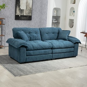 NicBex 84 Inch Loveseat,Modern Chenille Loveseat Sofa with 2 Throw Pillows & Memory Foam,Upholstered 2-Seater Couch for Living Room - 1 of 4