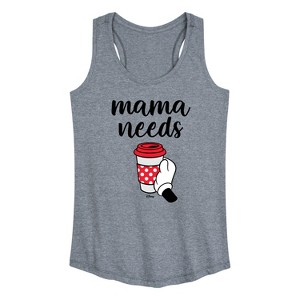 Women's - Disney - Mama Needs Coffee Graphic Racerback Tank - 1 of 4