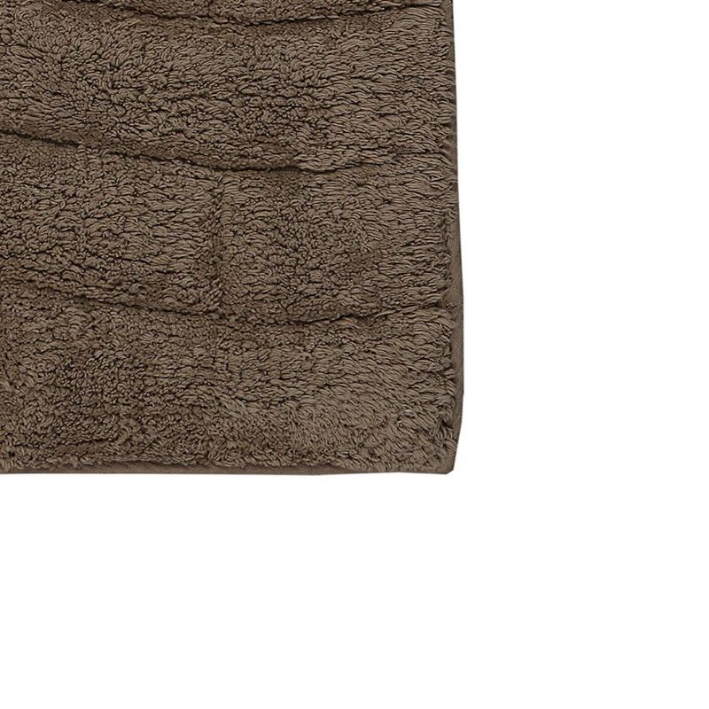 Comfortable and Stylish Look Feel With Block Designed Cotton Bath Rug Stone, 2 of 4