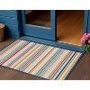 Ivory And Blue Striped Stain Resistant Indoor Outdoor Area Rug - 2 of 3