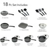 LunaLulink 18 Piece Non-stick Cookware Set, Steel Gray - 3 of 4