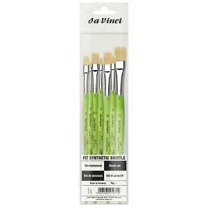 da Vinci FIT Synthetics Student Brushes, Synthetic, Acrylic & Oil, Flat, Series 379, 7 Brush Set - 1 of 3