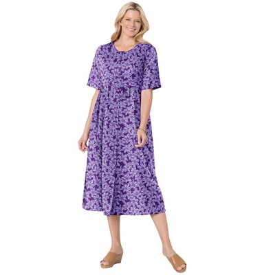 Woman Within Plus Size Button-Front Essential Dress
