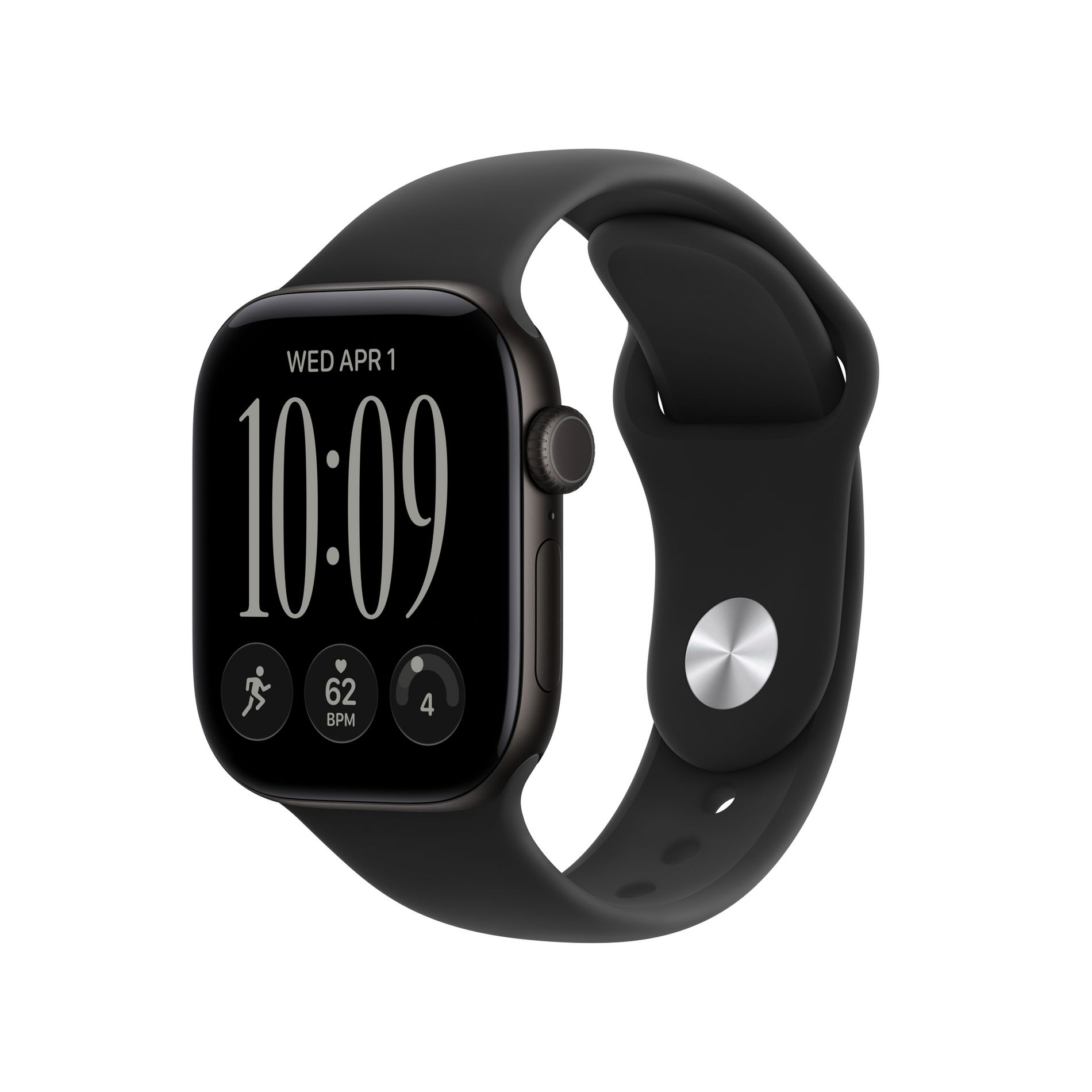 Apple Watch Series 12 GPS 42mm Black Aluminum Case with Black Sport Band - S/M