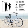 VASIP 26 inch Men's Steel Beach Cruiser Bike, Single-Speed with Coaster Brake, Wide Tires for Stability, Black - 2 of 4
