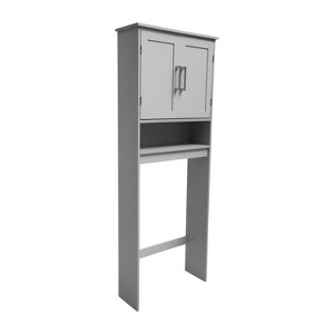 Flash Furniture Vega Over the Toilet Bathroom Storage Cabinet Organizer with Magnetic Closure Doors, Adjustable Cabinet Shelf, and Open Lower Shelf - 1 of 4