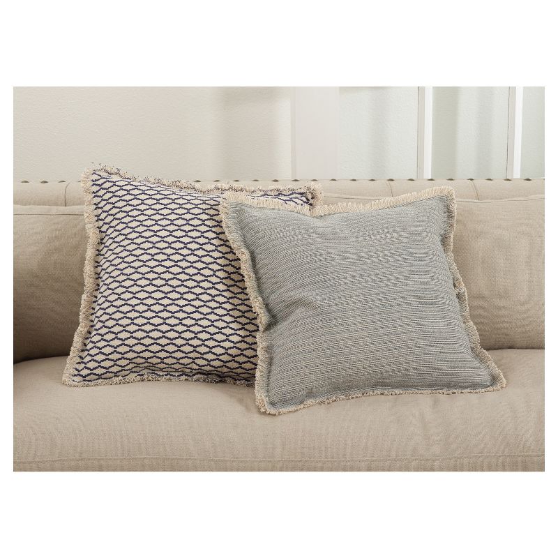 20&#34;x20&#34; Canberra Fringed Moroccan Throw Pillow Navy - Saro Lifestyle, 3 of 5
