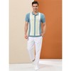 Lars Amadeus Men's Irregular Color Block Patchwork Knitted Short Sleeves Polo Shirts - 2 of 4