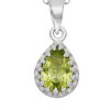 Pear-Cut Peridot Crown Pendant in Sterling Silver - image 2 of 2