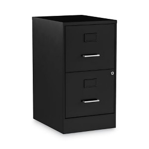 Alera Soho Vertical File Cabinet, 2 Drawers: File/File, Letter, Black, 14" x 18" x 24.1" - 1 of 4