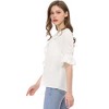 INSPIRE CHIC Women's Ruffle V Neck Puff Sleeve Summer Casual Chiffon Peasant Top - 4 of 4