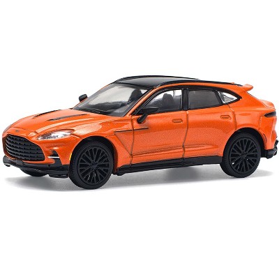 Aston Martin DBX 707 Cosmos Orange Metallic with Black Top 1/64 Diecast Model Car by Pop Race
