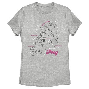 Women's My Little Pony Cute Anatomy Lesson T-Shirt - 1 of 3