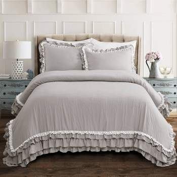5pc Full/queen Marley Ruffle Comforter Set White - Intelligent