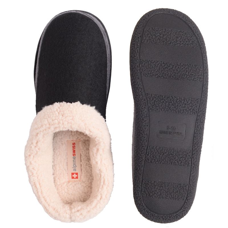 Alpine Swiss Paul Mens Memory Foam Fleece Clog Slippers House Shoes, 4 of 7