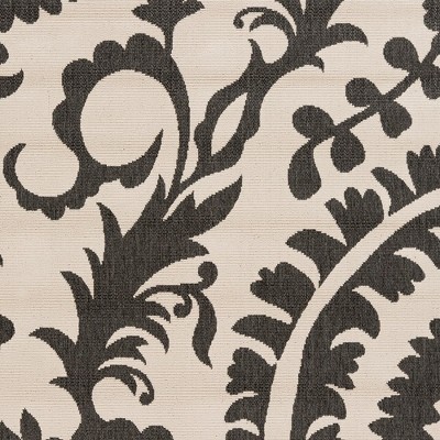 Nancy Black and Cream Wool Rectangular Area Rug 3'7" x 5'7"