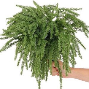 Attop Artificial Pine Needles Christmas Tree Accessories 10 Pieces Artificial Plant Plastic Pine Needle Green Tree Festival Party Deco - 1 of 4